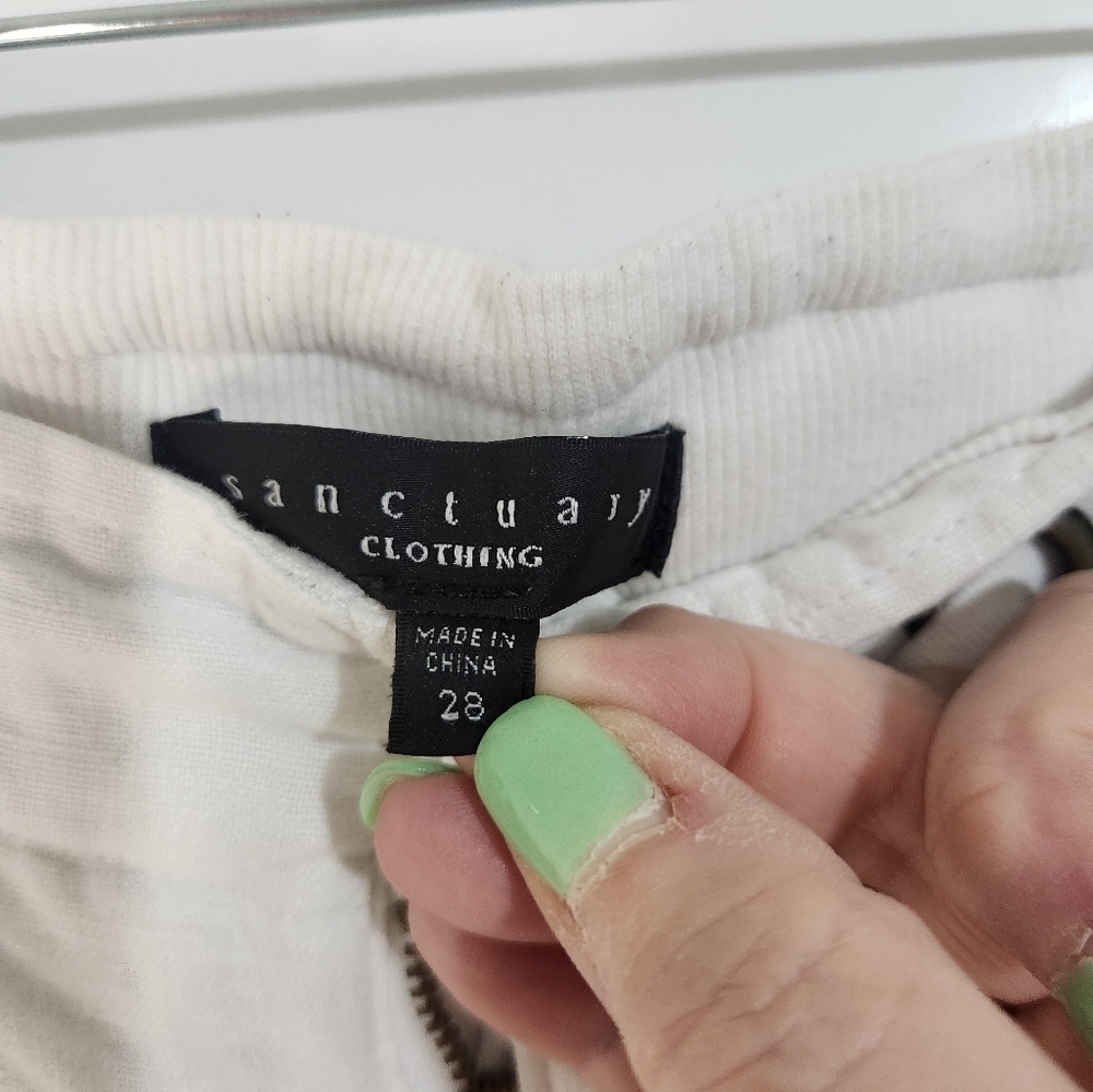 Womens White Linen Pants, Size 28/6 - Picture 2 of 7